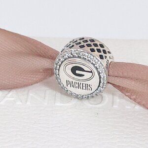 Pandora Green Bay Packers NFL Football Logo Charm Rare S925 Silver